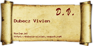 Dubecz Vivien névjegykártya